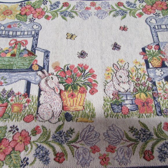 NEW! Blossoms & Blooms Tapestry-Style Easter Table Runner - Picture 4 of 7